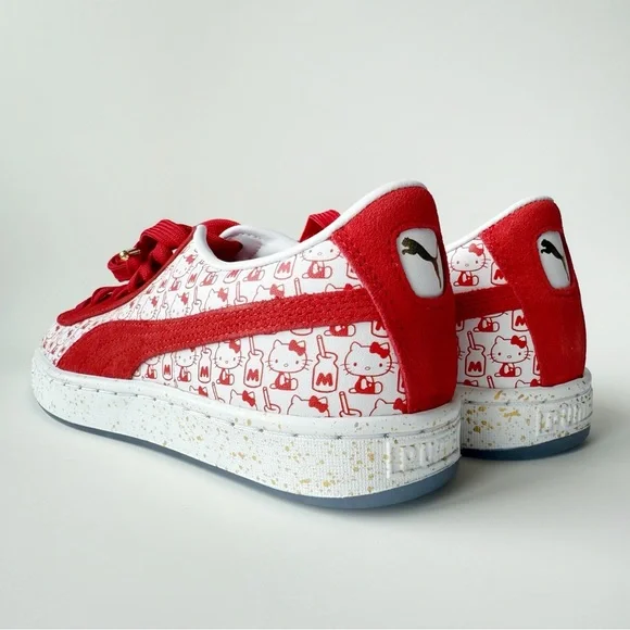 Hello Kitty Puma Suede Classic Sneakers Womens Size 7.5 Shoes Bright Red White - Picture 3 of 11